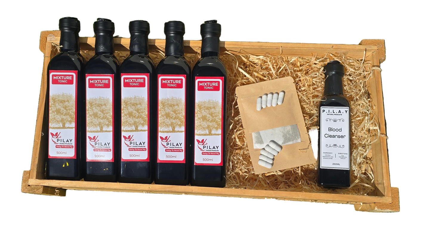 5 Red, 1 blood cleanser, 10 Parasites capsules and a eating plan